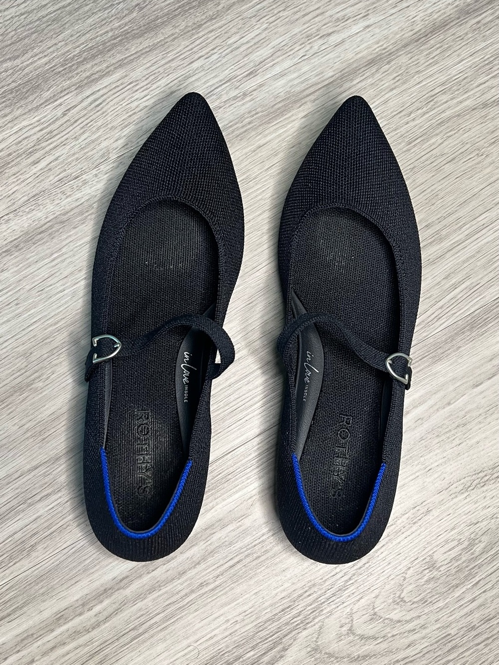 Rothy's The Point Mary Jane Flats Women's Sz 8 Black Career Casual - Picture 2 of 14